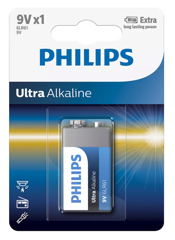 PHILIPS Ultra αλκαλική μπαταρία 6LR61E1B/10