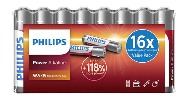 PHILIPS Power αλκαλικές μπαταρίες LR03P16F/10