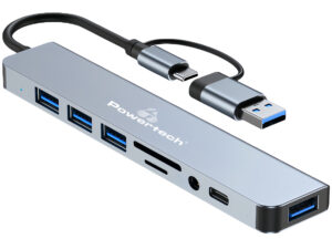 POWERTECH USB hub PTR-0151 με card reader