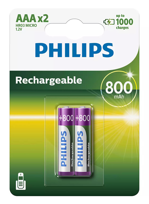 PHILIPS επαναφορτιζόμενη μπαταρία R03B2A80 800mAh