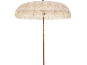 ΟΜΠΡΕΛΑ ΜΑΚΡΑΜΕ ΛΕΥΚΗ ΧΡΥΣΗ Φ185ΕΚ BALI (ΥΨΟΣ 170 250 ΕΣΩΤΕΡΙΚΟ 210ΕΚ.) Χ20 ΑΚΤΙΝΕΣ