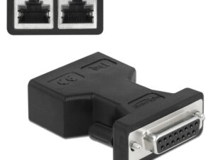 DELOCK αντάπτορας D-Sub 15 Pin σε 2x RJ45 66806