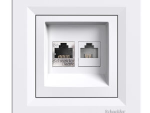 SCHNEIDER ELECTRIC επιτοίχια πρίζα δικτύου RJ45 & RJ12 Asfora EPH4900121