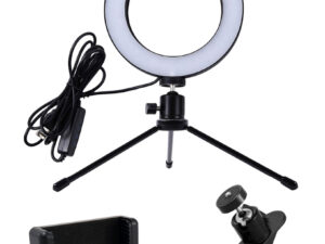 CABLETIME φωτιστικό δαχτυλίδι LED CT-LRL6-PB με μίνι τρίποδα & σφιγκτήρα