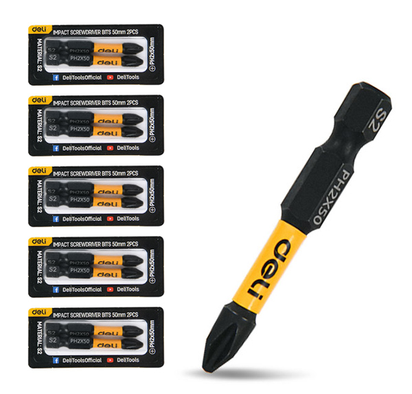 DELI σετ μύτες κατσαβιδιού DL501002Z για δραπανοκατσάβιδο