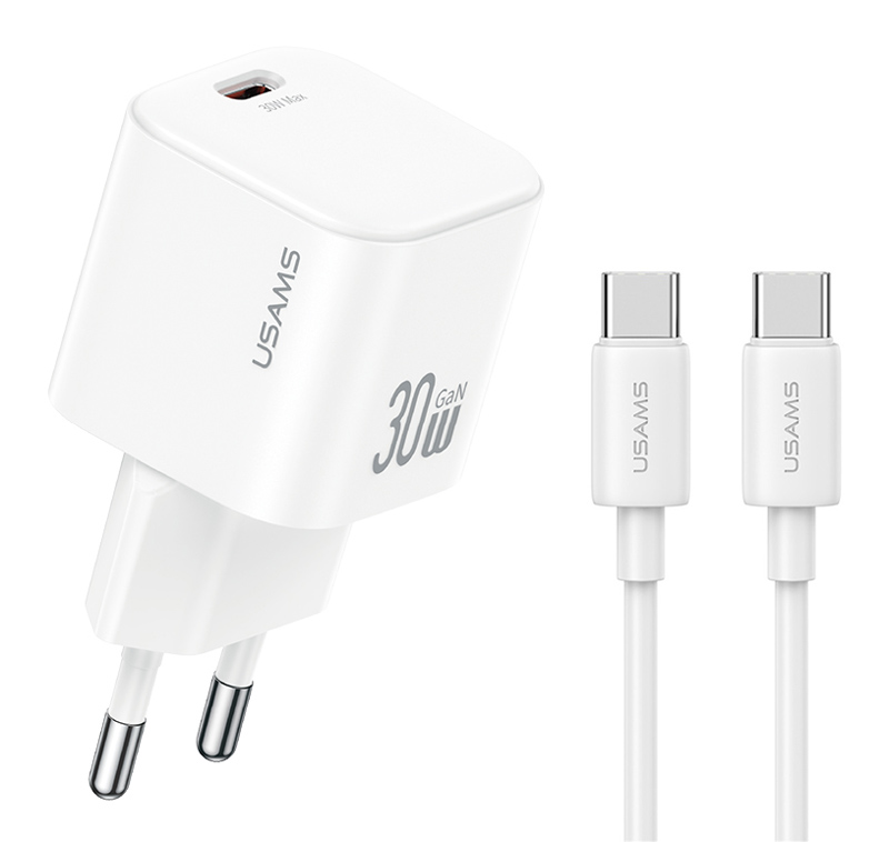 USAMS φορτιστής τοίχου CC262 με καλώδιο USB-C
