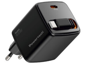 POWERTECH φορτιστής τοίχου PT-1573 με πτυσσόμενο καλώδιο