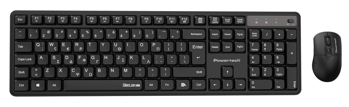 POWERTECH set ασύρματο ποντίκι & πληκτρολόγιο PT-1541