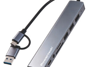 POWERTECH USB hub PTR-0205 με card reader