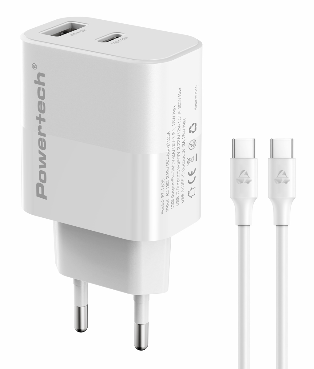POWERTECH φορτιστής τοίχου PT-1635 με καλώδιο