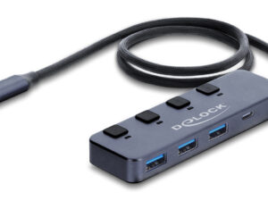 DELOCK USB-C hub 64384 με διακόπτες